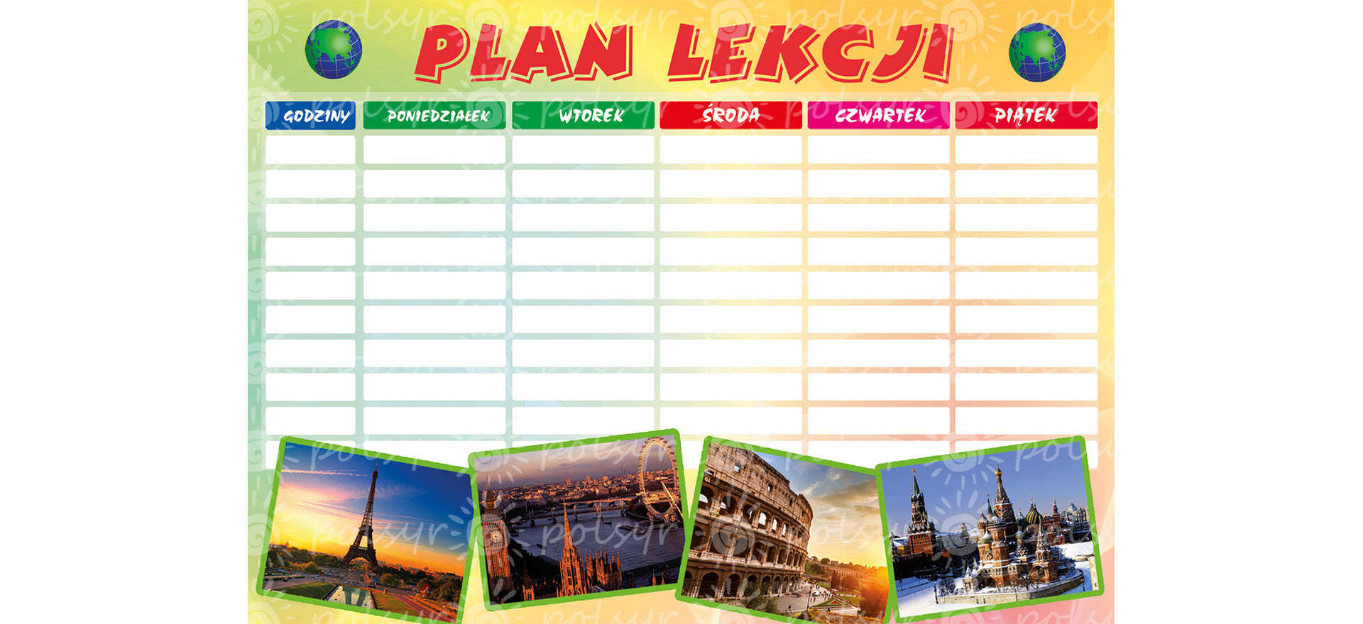 Plan lekcji  A5 (1szt.) Polsyr